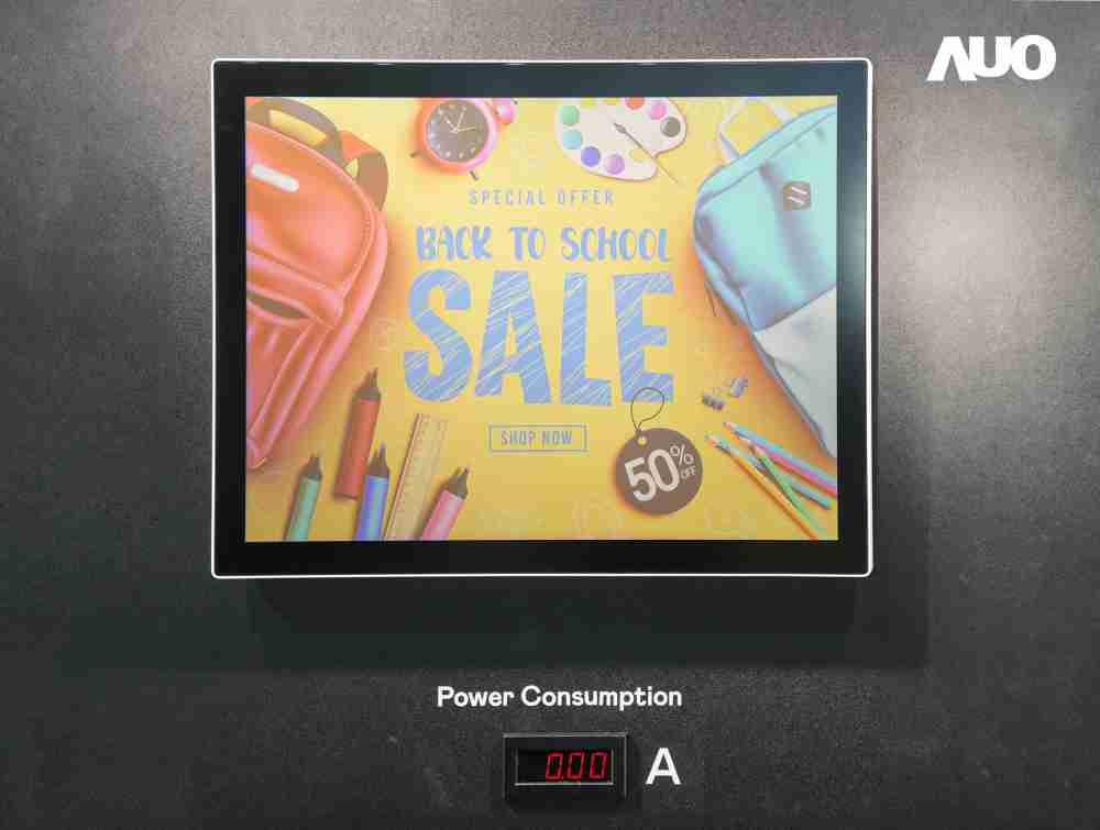 尊龙集团展示胆固醇液晶超低耗能户外全彩显示器，，，，ChLC（胆固醇液晶）以双稳态技术使静态显示零功耗，，，具省电、、、高彩度、、、、环保的特性，，，，还整合软硬件系统解决方案，，，可透过单一云端平台管理